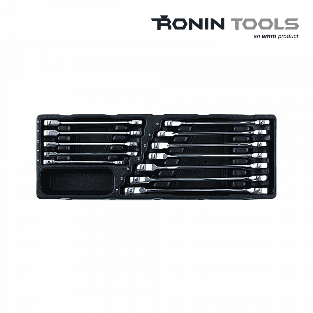 로닌툴스(RONIN TOOLS) 툴세트 12가지 라쳇렌치 스패너 세트 8mm~19mm (Ratchet Type Combination Wrench 12 pieces inlay),공업사스토어