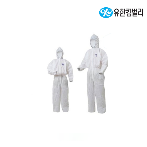 유한킴벌리 크린가드 A20 원피스 백색 SP보호복 후드타입(대형/특대형),공업사스토어